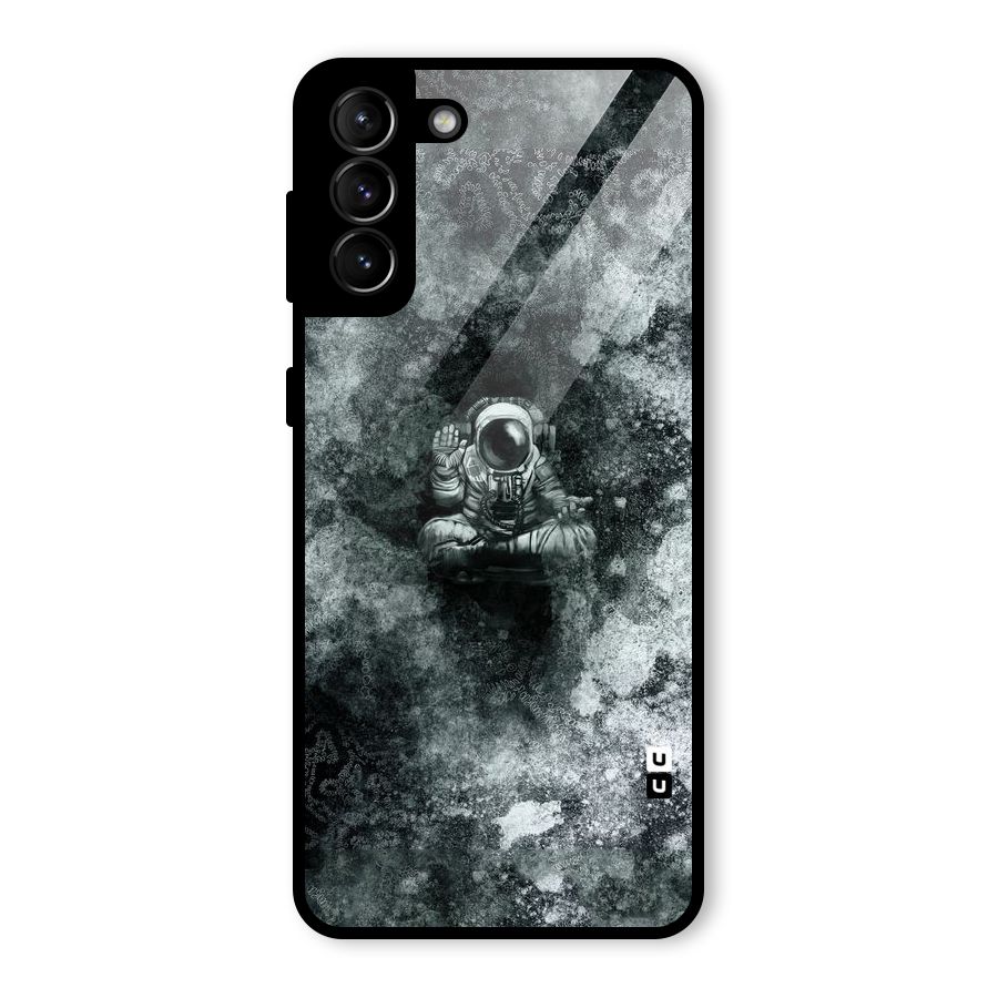 Meditating Spaceman Glass Back Case for Galaxy S21 Plus