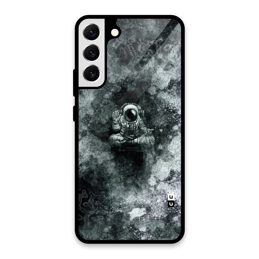 Meditating Spaceman Glass Back Case for Galaxy S22 Plus 5G