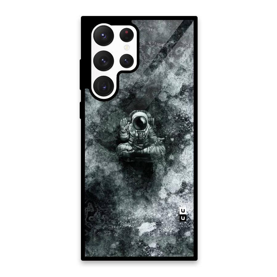Meditating Spaceman Glass Back Case for Galaxy S22 Ultra 5G