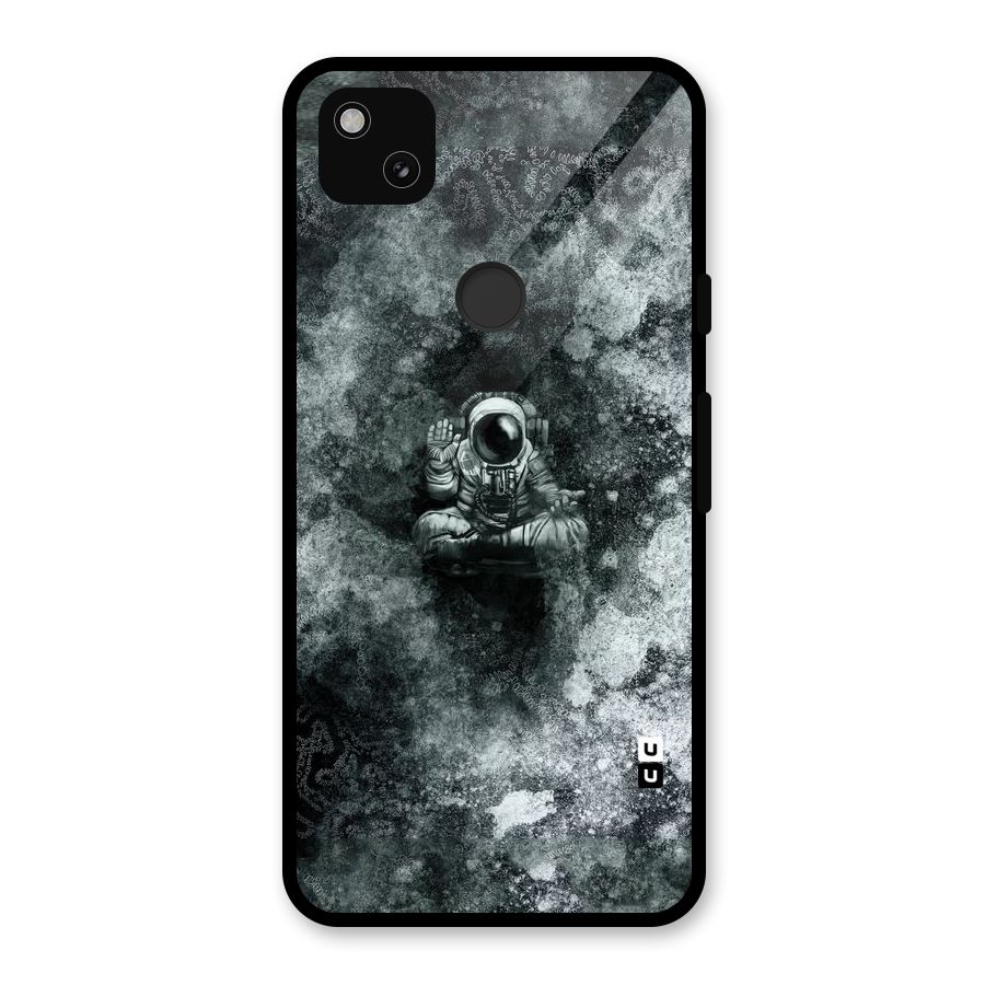 Meditating Spaceman Glass Back Case for Google Pixel 4a