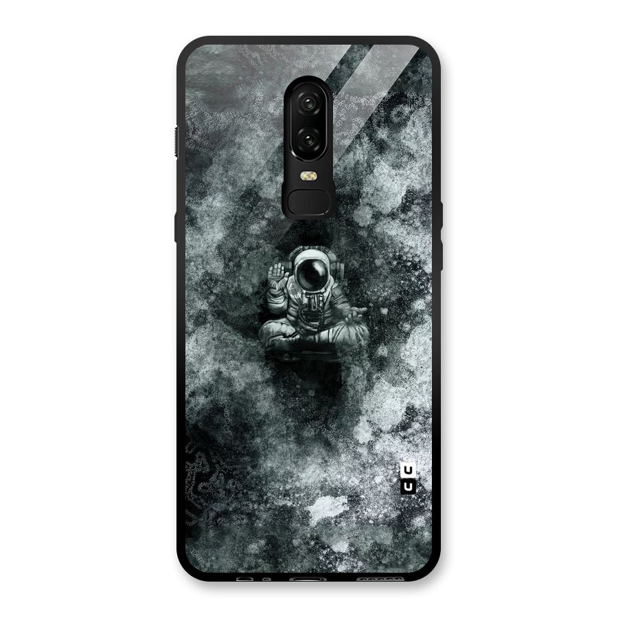 Meditating Spaceman Glass Back Case for OnePlus 6