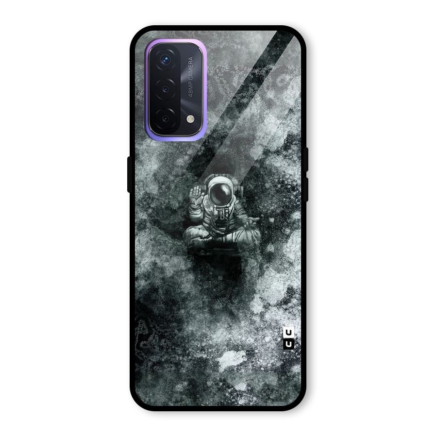 Meditating Spaceman Glass Back Case for Oppo A74 5G