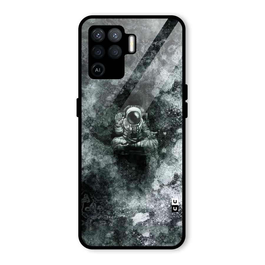 Meditating Spaceman Glass Back Case for Oppo F19 Pro
