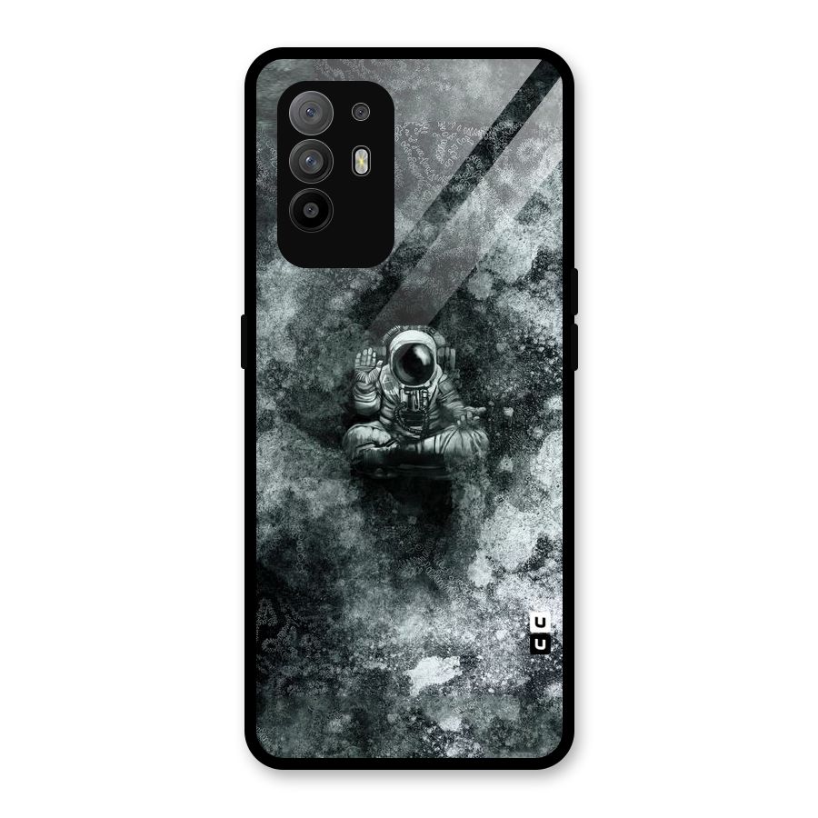 Meditating Spaceman Glass Back Case for Oppo F19 Pro Plus 5G