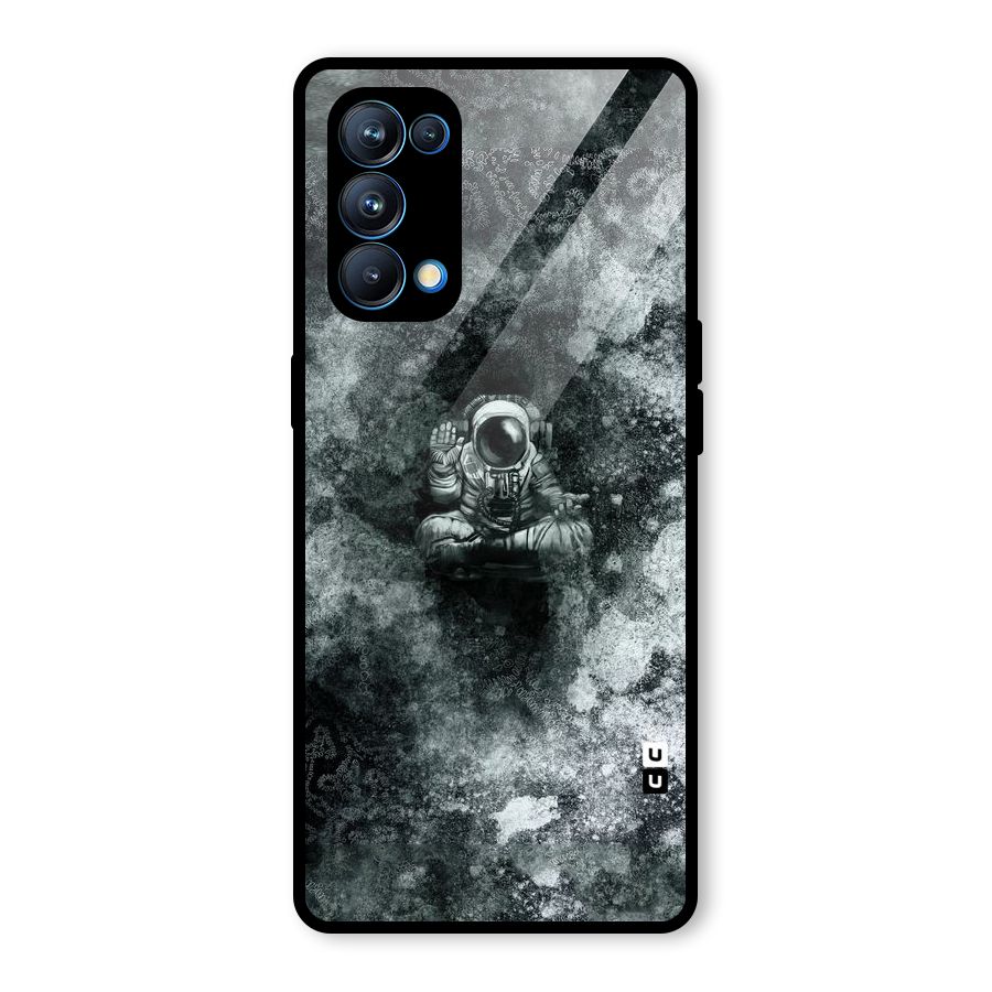 Meditating Spaceman Glass Back Case for Oppo Reno5 Pro 5G