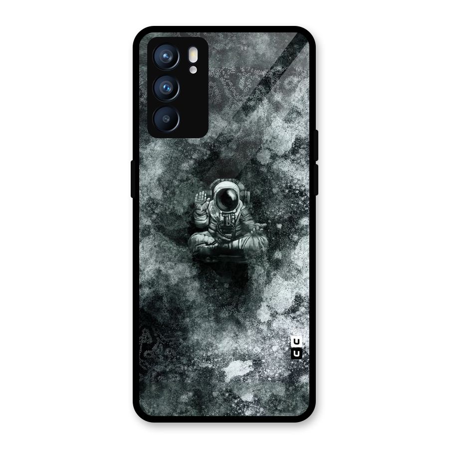 Meditating Spaceman Glass Back Case for Oppo Reno6 5G