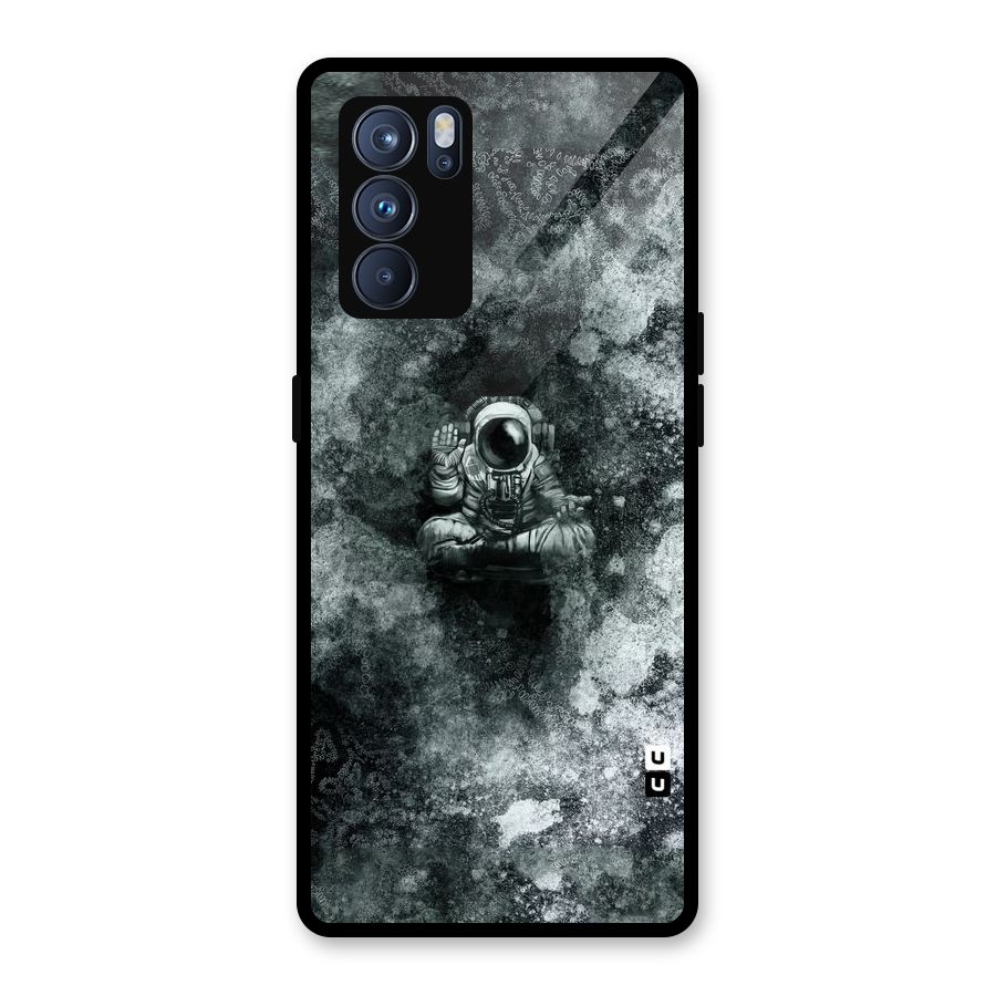 Meditating Spaceman Glass Back Case for Oppo Reno6 Pro 5G