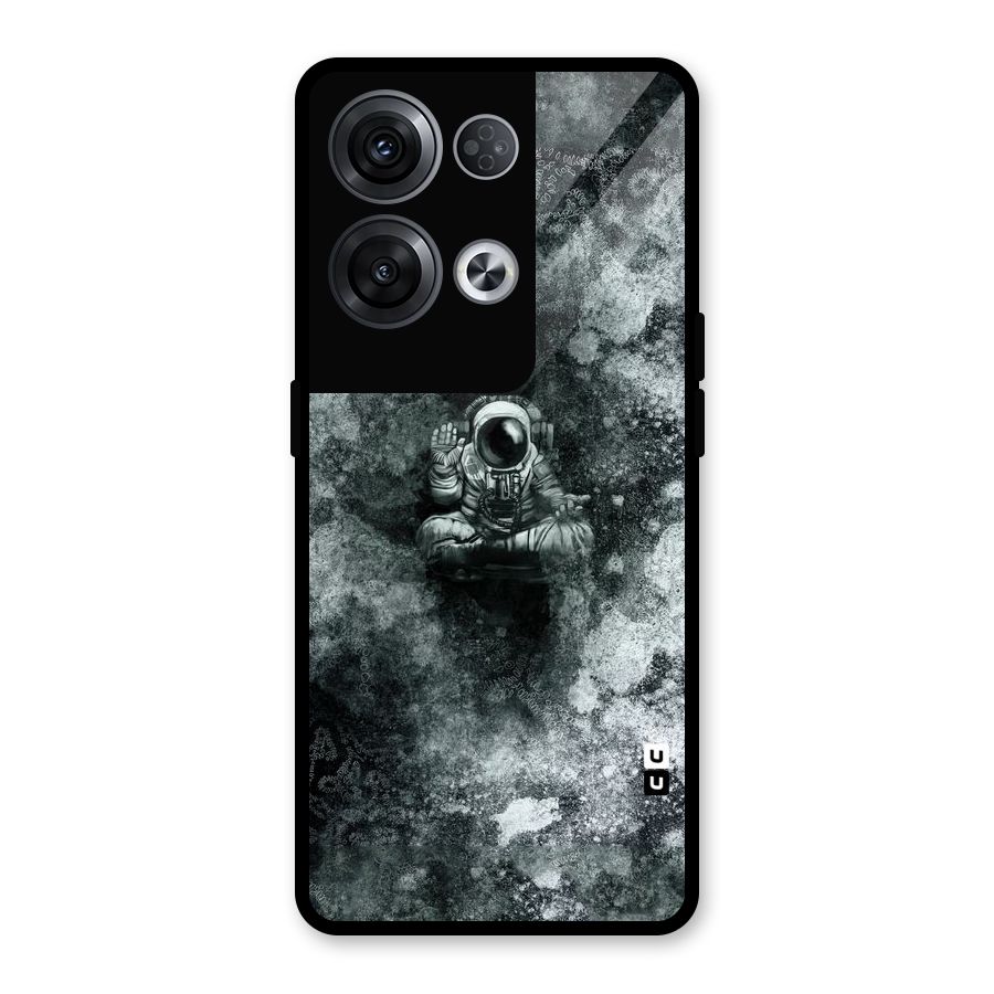 Meditating Spaceman Glass Back Case for Oppo Reno8 Pro 5G