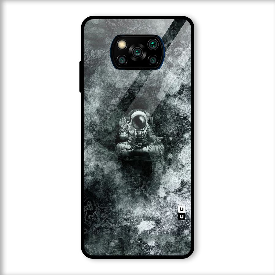 Meditating Spaceman Glass Back Case for Poco X3