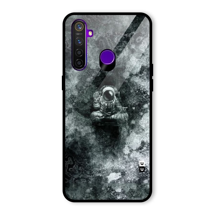 Meditating Spaceman Glass Back Case for Realme 5 Pro