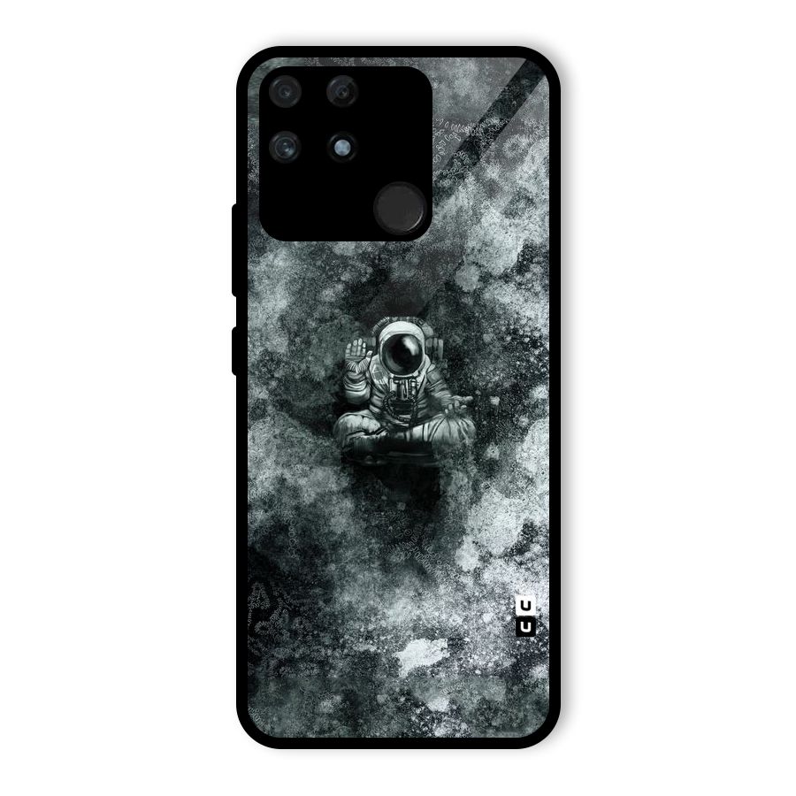 Meditating Spaceman Glass Back Case for Realme Narzo 50A
