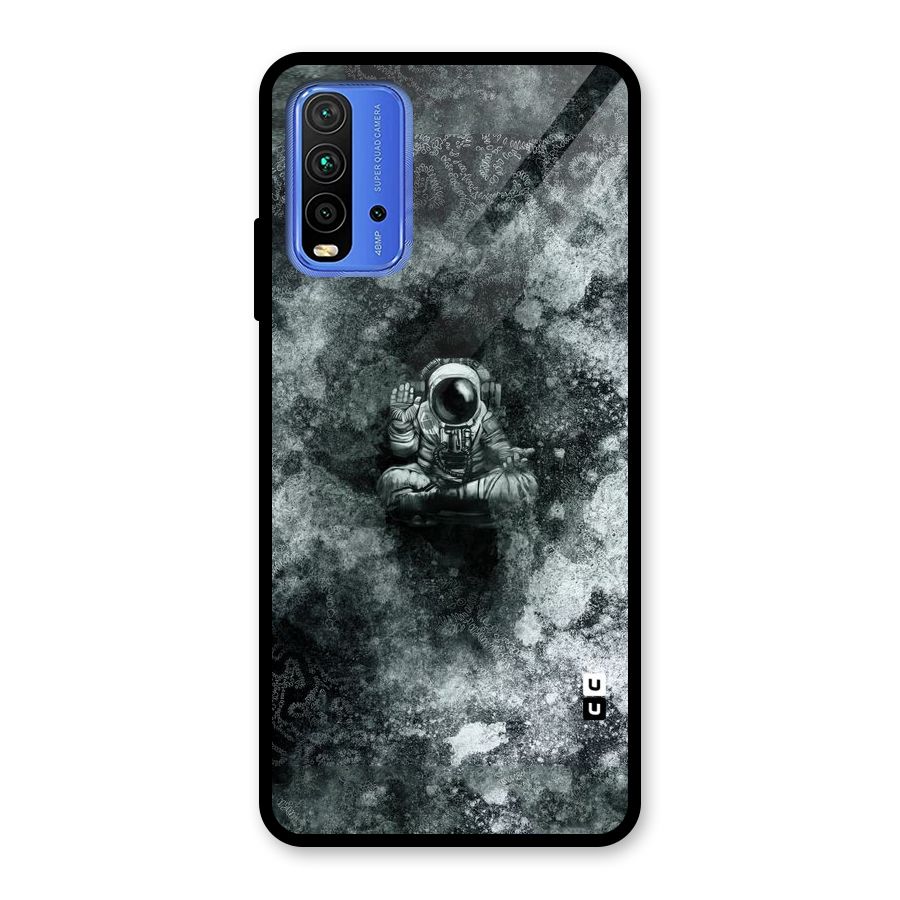 Meditating Spaceman Glass Back Case for Redmi 9 Power