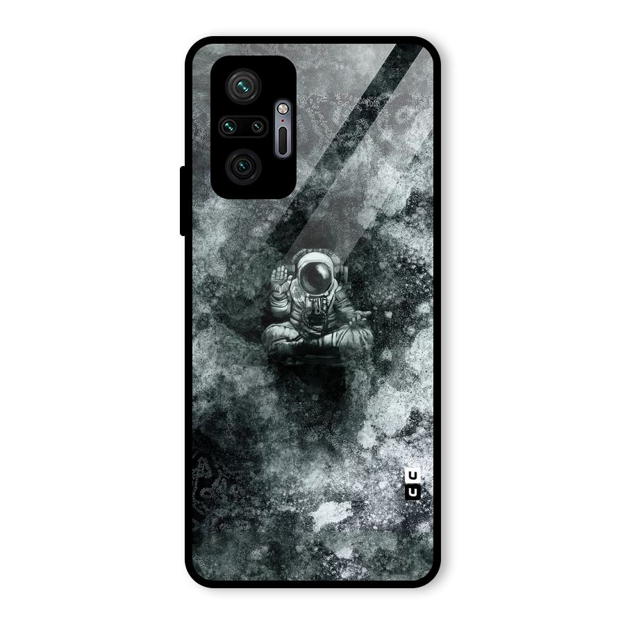 Meditating Spaceman Glass Back Case for Redmi Note 10 Pro