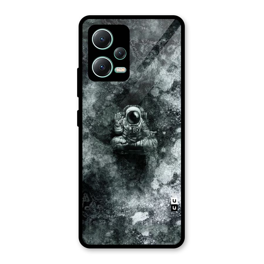 Meditating Spaceman Glass Back Case for Redmi Note 12 5G