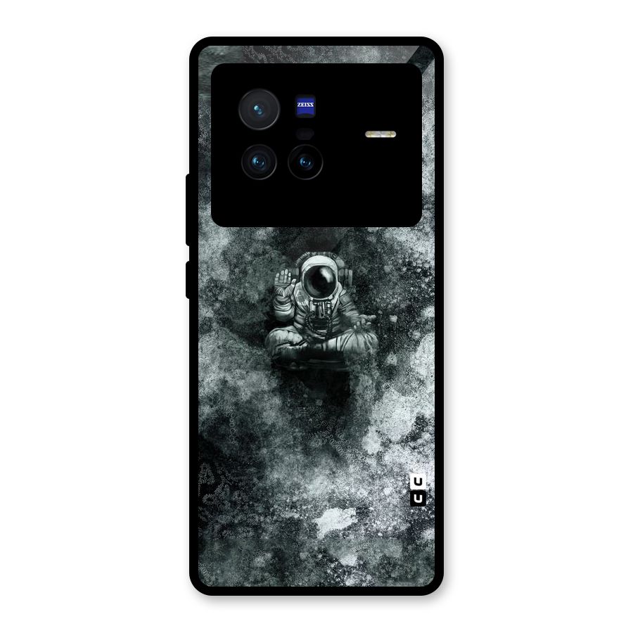 Meditating Spaceman Glass Back Case for Vivo X80