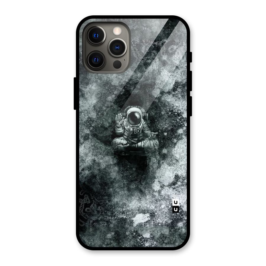 Meditating Spaceman Glass Back Case for iPhone 12 Pro Max