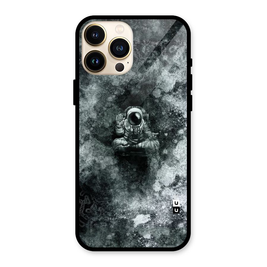 Meditating Spaceman Glass Back Case for iPhone 13 Pro Max