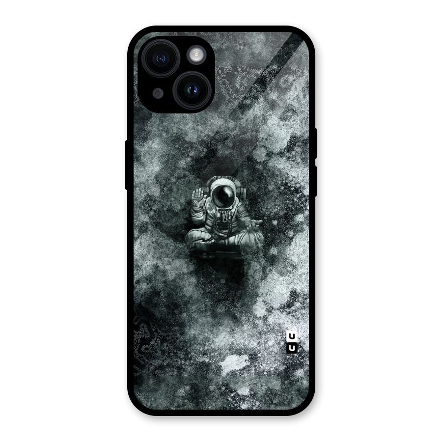 Meditating Spaceman Glass Back Case for iPhone 14