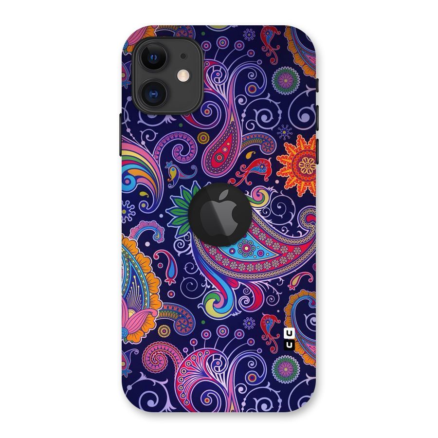 Mehendi Pattern Back Case for iPhone 11 Logo Cut