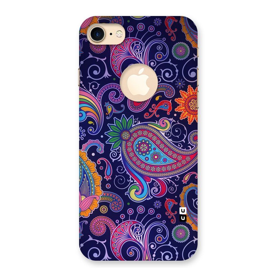 Mehendi Pattern Back Case for iPhone 7 Logo Cut