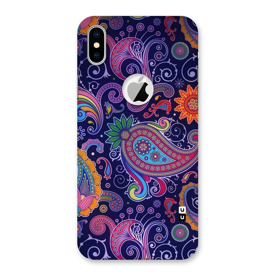 Mehendi Pattern Back Case for iPhone XS Logo Cut