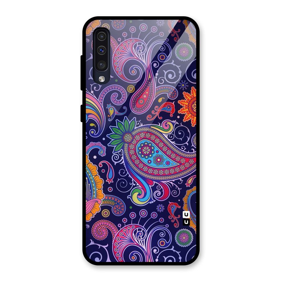 Mehendi Pattern Glass Back Case for Galaxy A30s