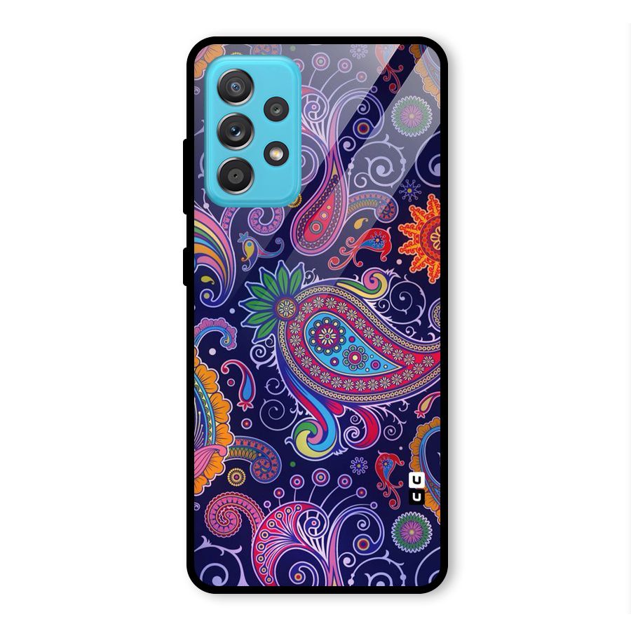 Mehendi Pattern Glass Back Case for Galaxy A52