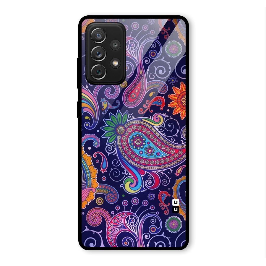 Mehendi Pattern Glass Back Case for Galaxy A72