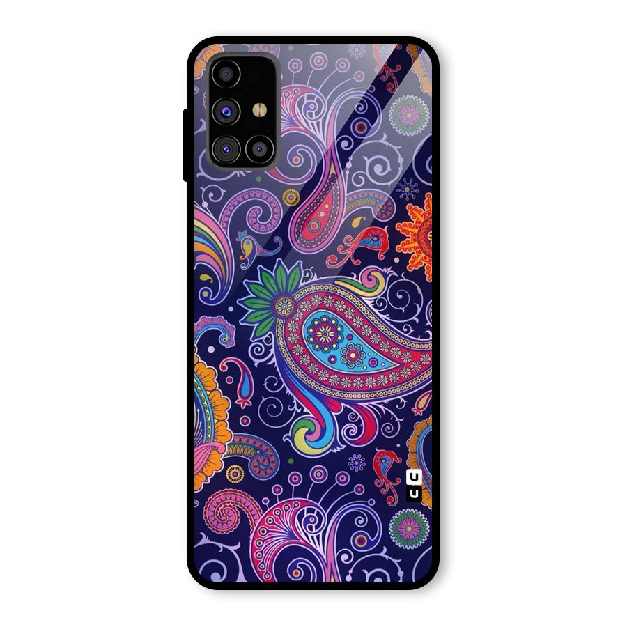 Mehendi Pattern Glass Back Case for Galaxy M31s