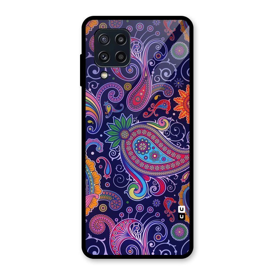 Mehendi Pattern Glass Back Case for Galaxy M32