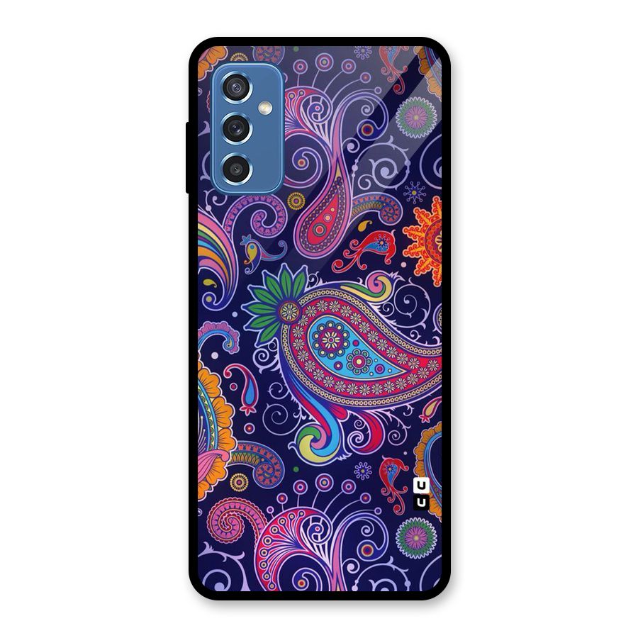 Mehendi Pattern Glass Back Case for Galaxy M52 5G