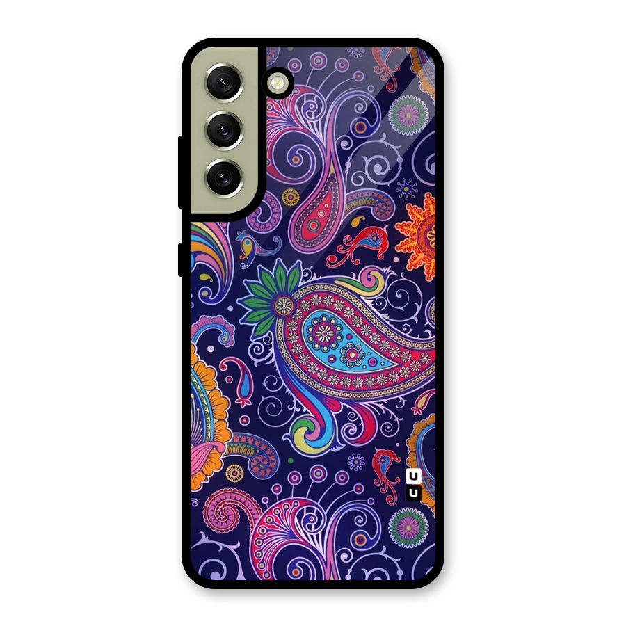 Mehendi Pattern Glass Back Case for Galaxy S21 FE 5G