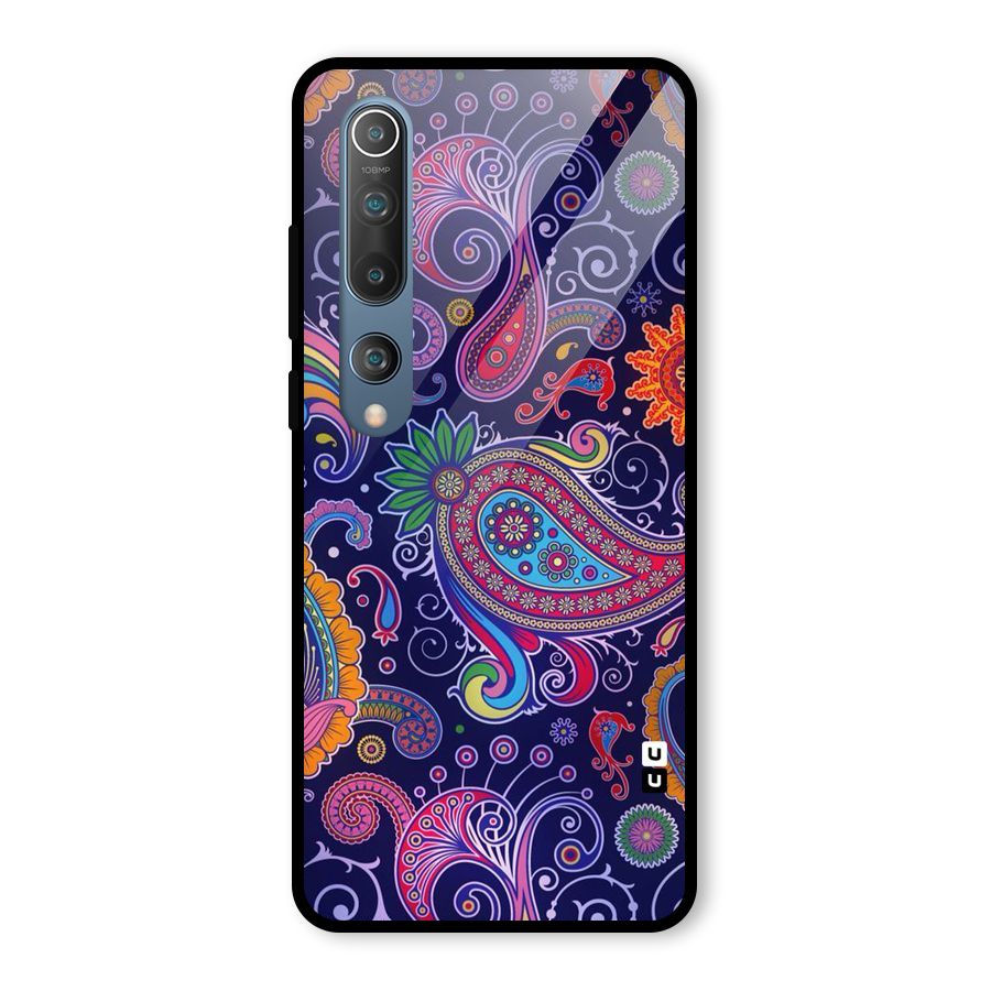 Mehendi Pattern Glass Back Case for Mi 10