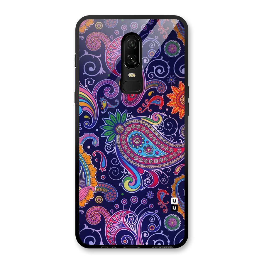 Mehendi Pattern Glass Back Case for OnePlus 6