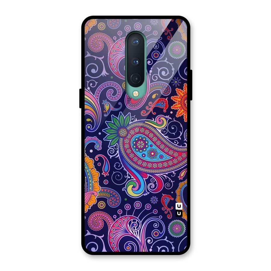 Mehendi Pattern Glass Back Case for OnePlus 8