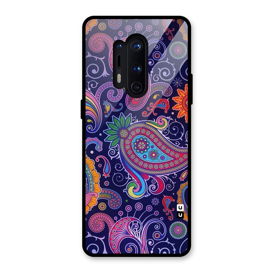 Mehendi Pattern Glass Back Case for OnePlus 8 Pro