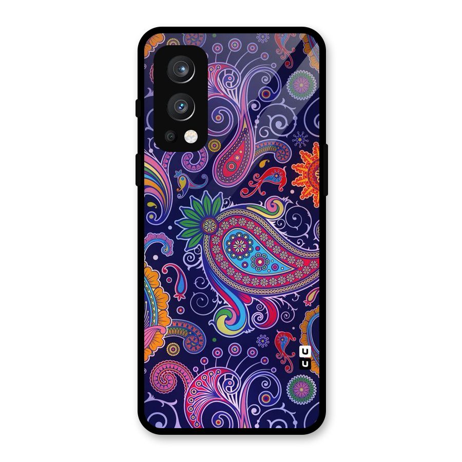 Mehendi Pattern Glass Back Case for OnePlus Nord 2 5G