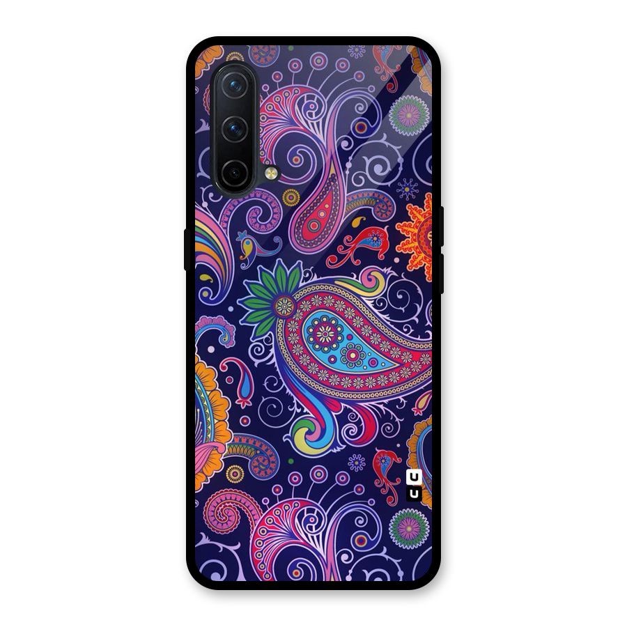 Mehendi Pattern Glass Back Case for OnePlus Nord CE 5G