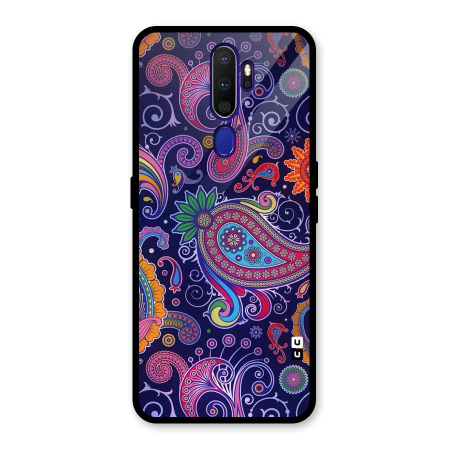 Mehendi Pattern Glass Back Case for Oppo A9 (2020)