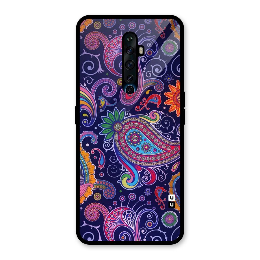 Mehendi Pattern Glass Back Case for Oppo Reno2 F