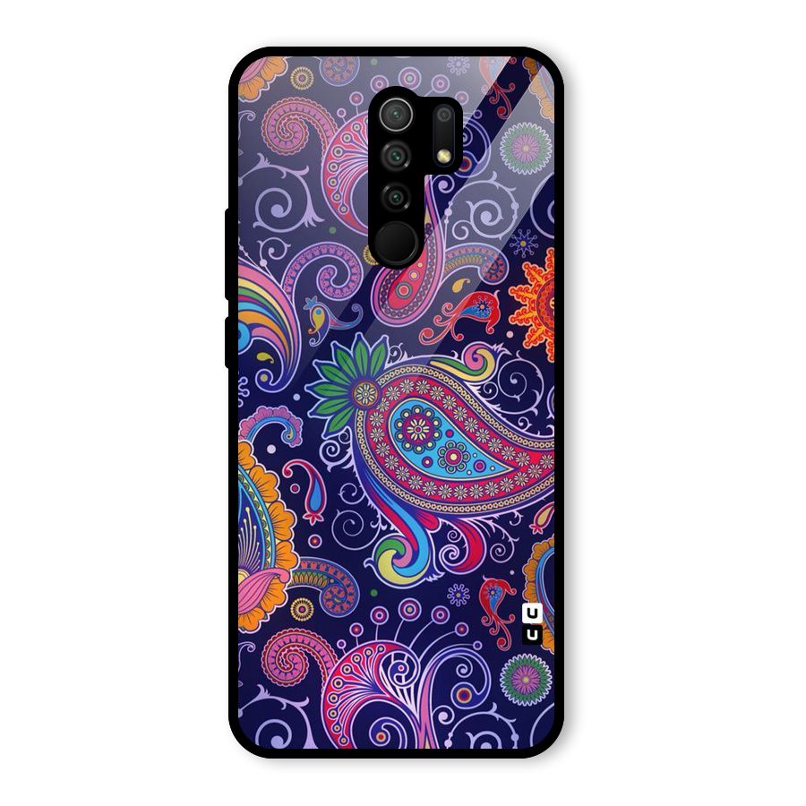 Mehendi Pattern Glass Back Case for Poco M2