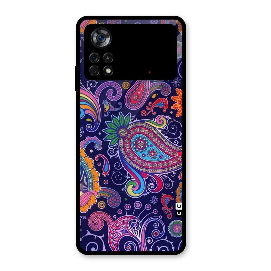 Mehendi Pattern Glass Back Case for Poco X4 Pro 5G