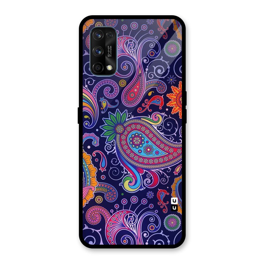Mehendi Pattern Glass Back Case for Realme 7 Pro