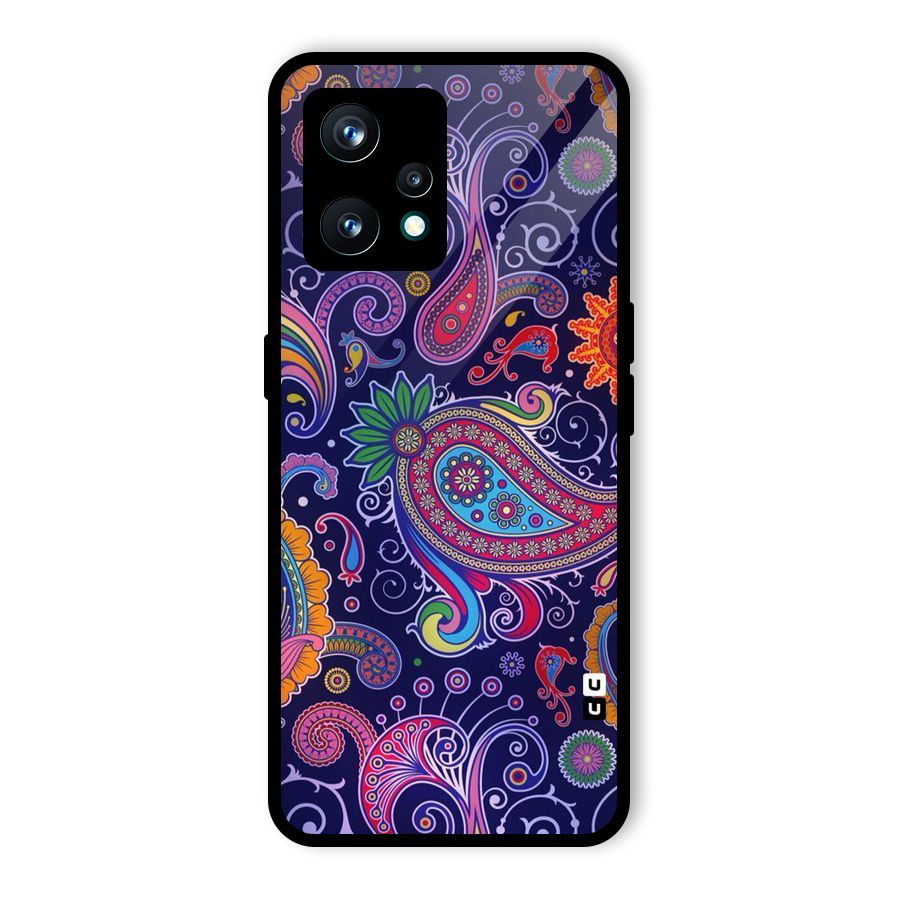 Mehendi Pattern Glass Back Case for Realme 9 Pro Plus 5G