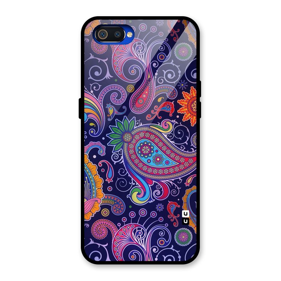 Mehendi Pattern Glass Back Case for Realme C2
