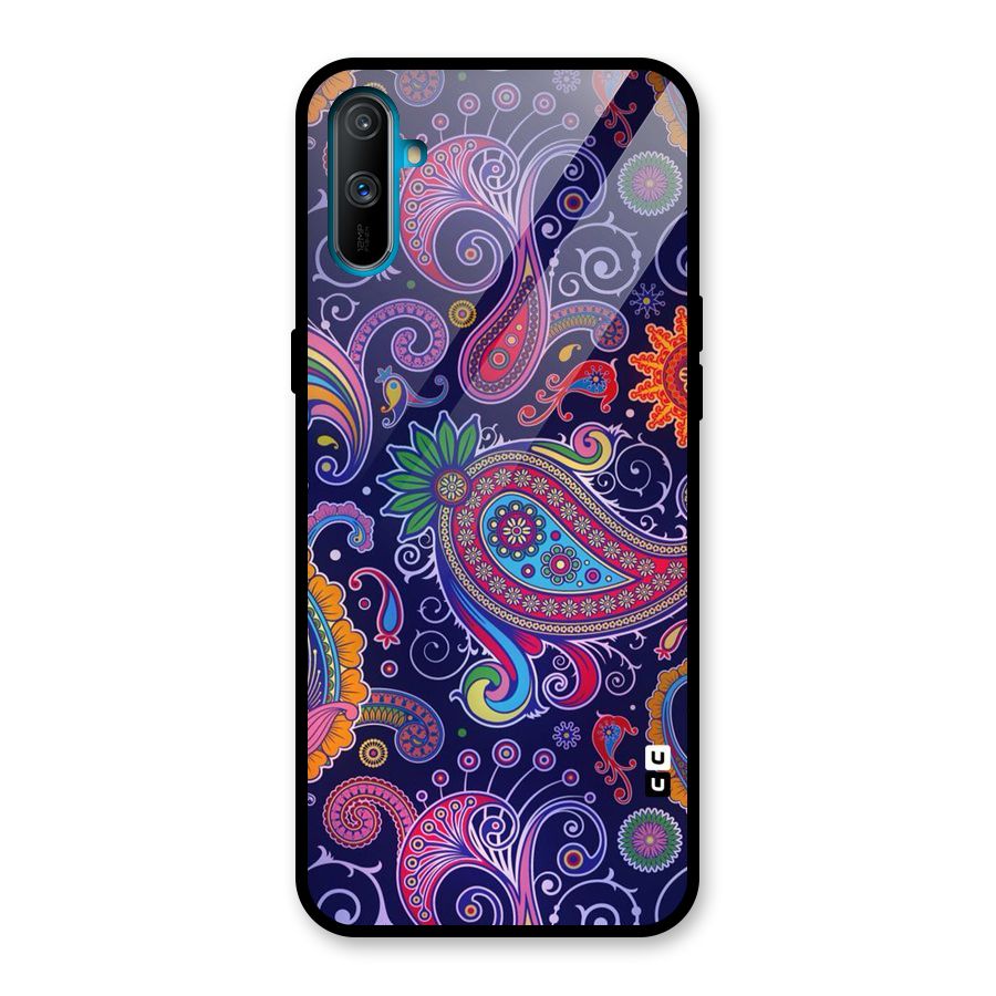 Mehendi Pattern Glass Back Case for Realme C3