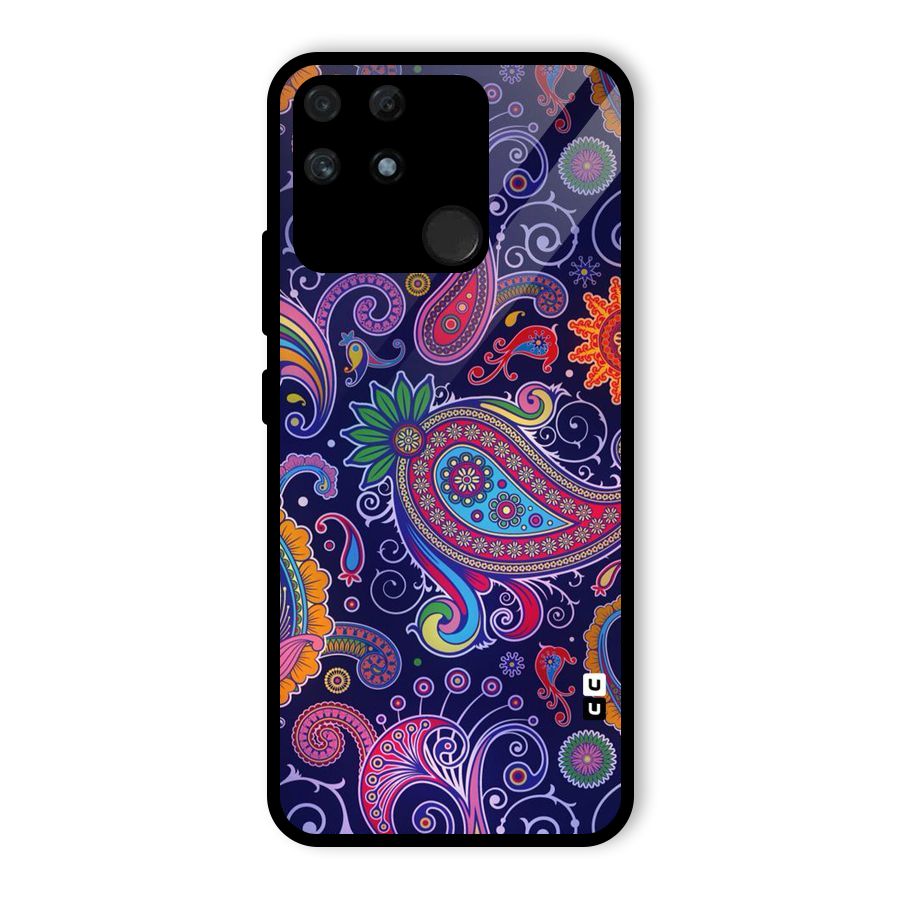 Mehendi Pattern Glass Back Case for Realme Narzo 50A