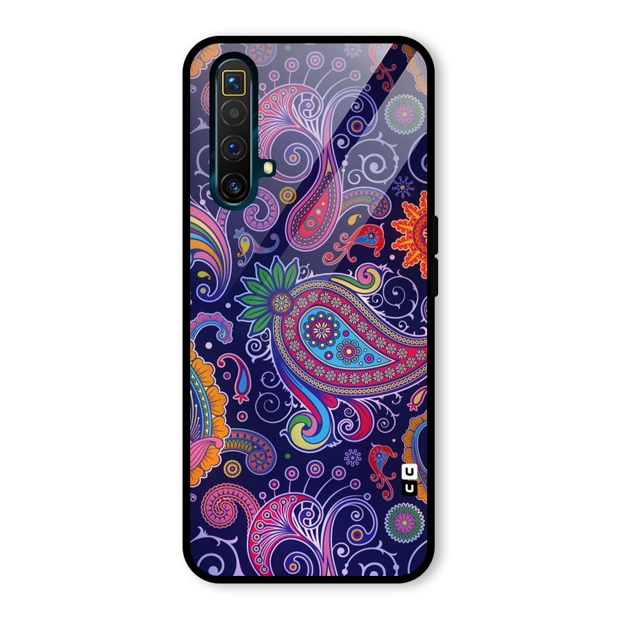 Mehendi Pattern Glass Back Case for Realme X3