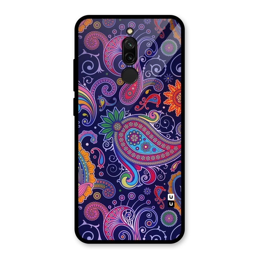 Mehendi Pattern Glass Back Case for Redmi 8