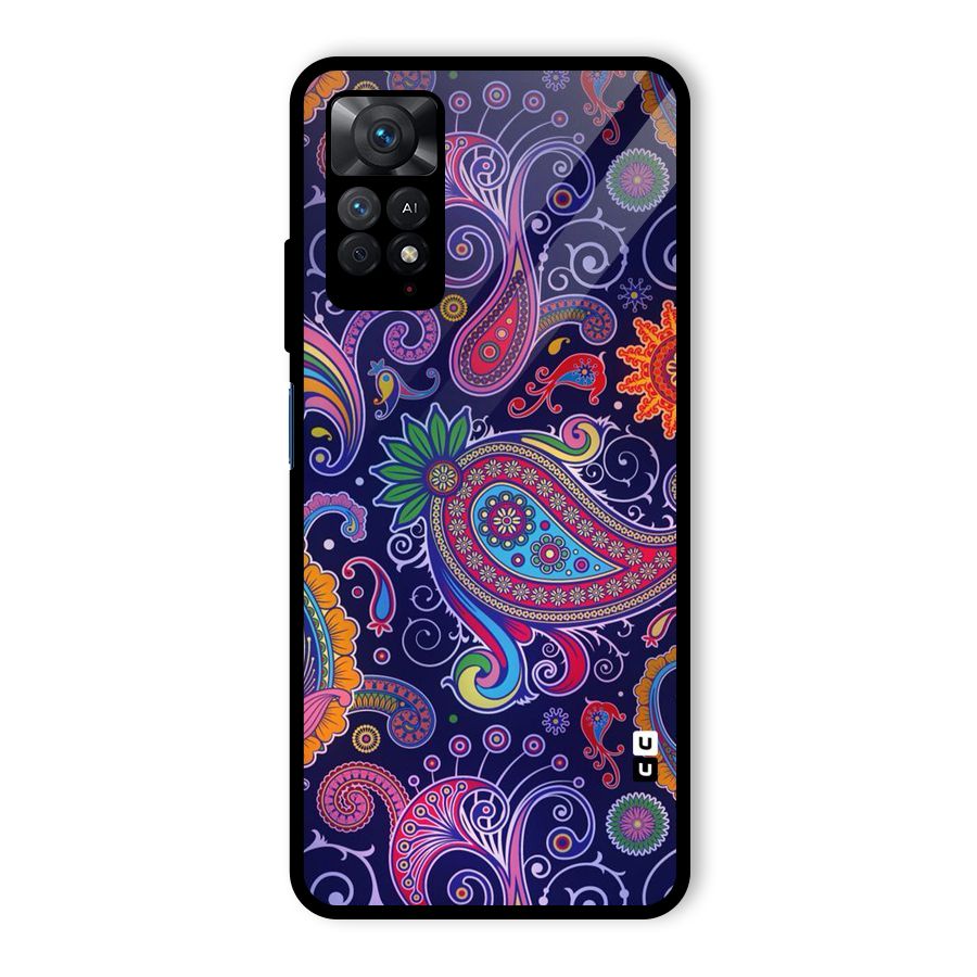 Mehendi Pattern Glass Back Case for Redmi Note 11 Pro Plus 5G